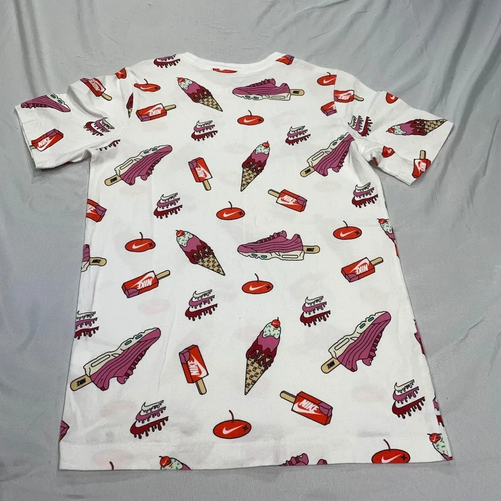 Nike Kids Air Max 95 Ice Cream All Over Print Graphic T-Shirt White Large L
